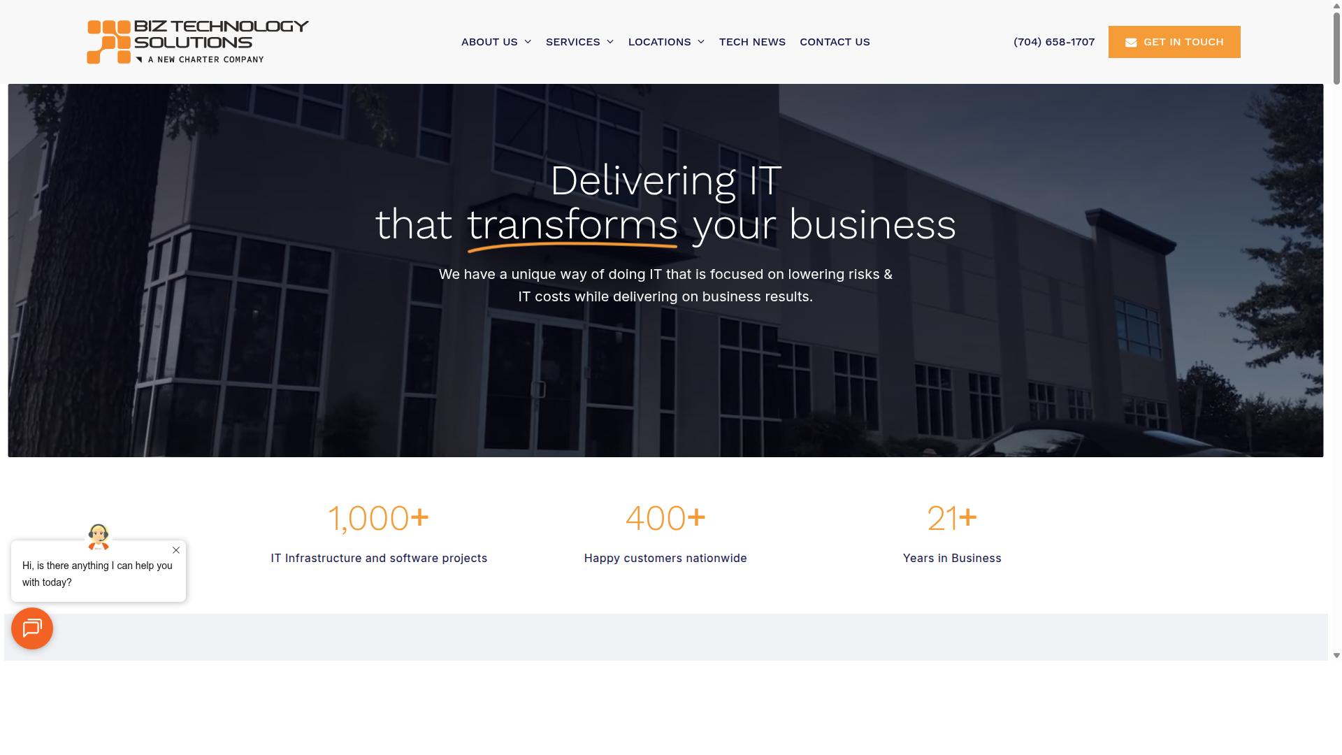 Biz Technology Solutions website